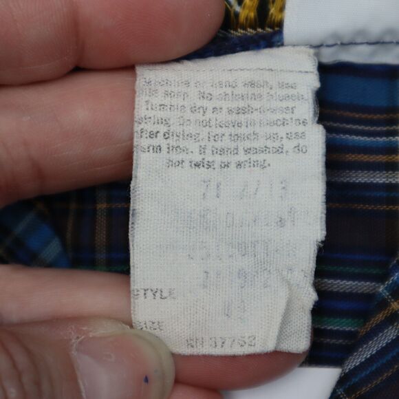 MLM Label Shirt Womens Multicolor Short Sleeve Vneck Button Plaid Blouse - Picture 9 of 16